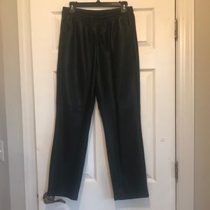 Faux Leather Pants w/Jogger Waist